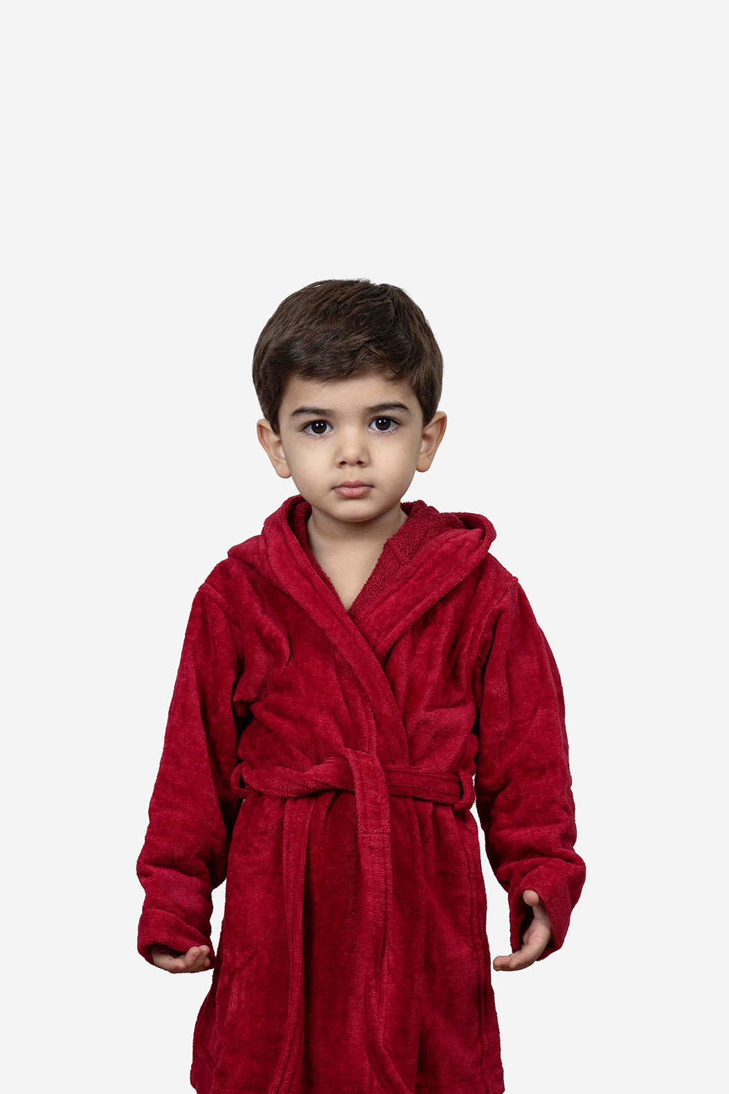 Kids Velour Bathrobe in Strawberry