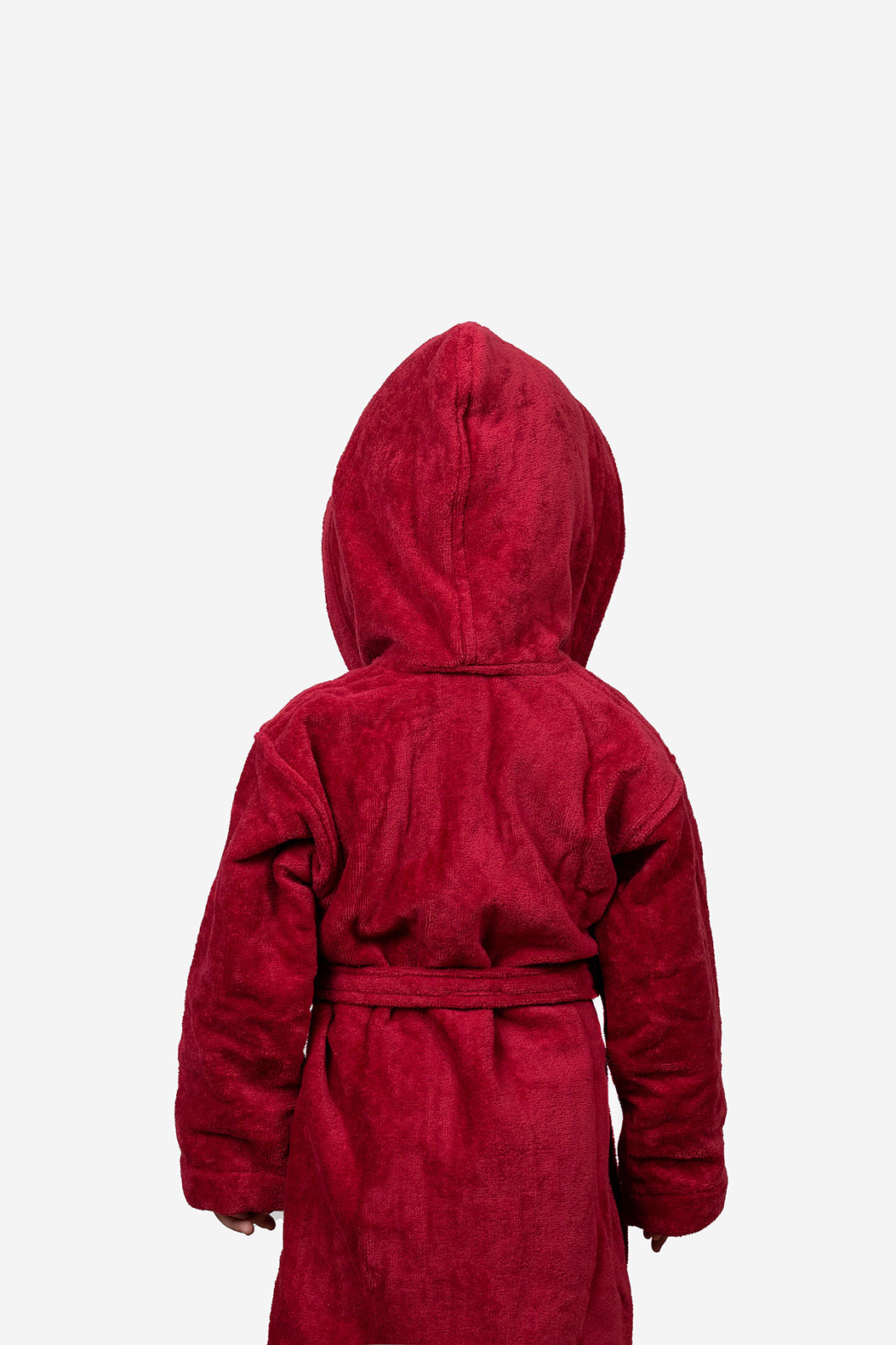 Kids Velour Bathrobe in Strawberry