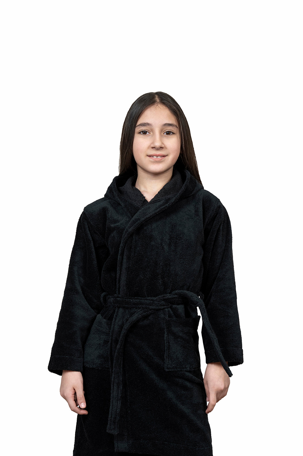 Kids Very Soft Bath Robe in Black