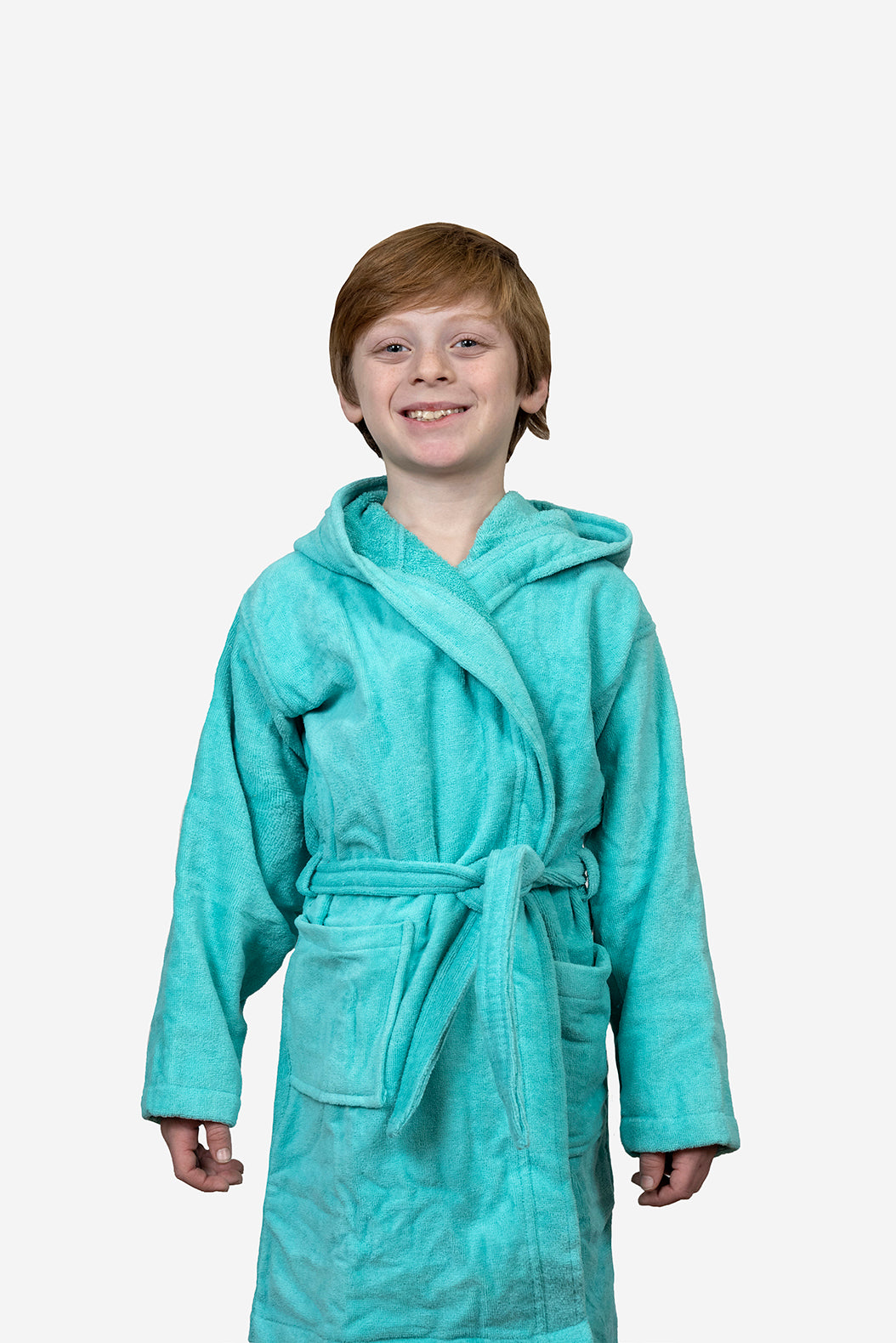 Kids Velour Bathrobe in Minty