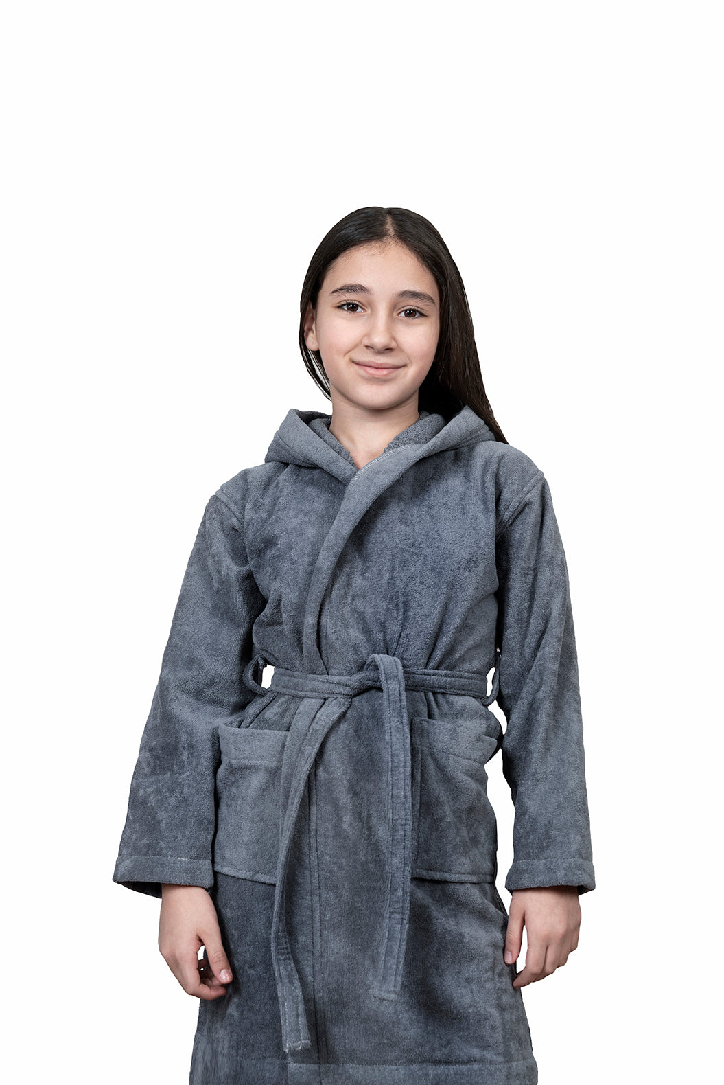 Kids Velour Bathrobe in Smoky Bullet