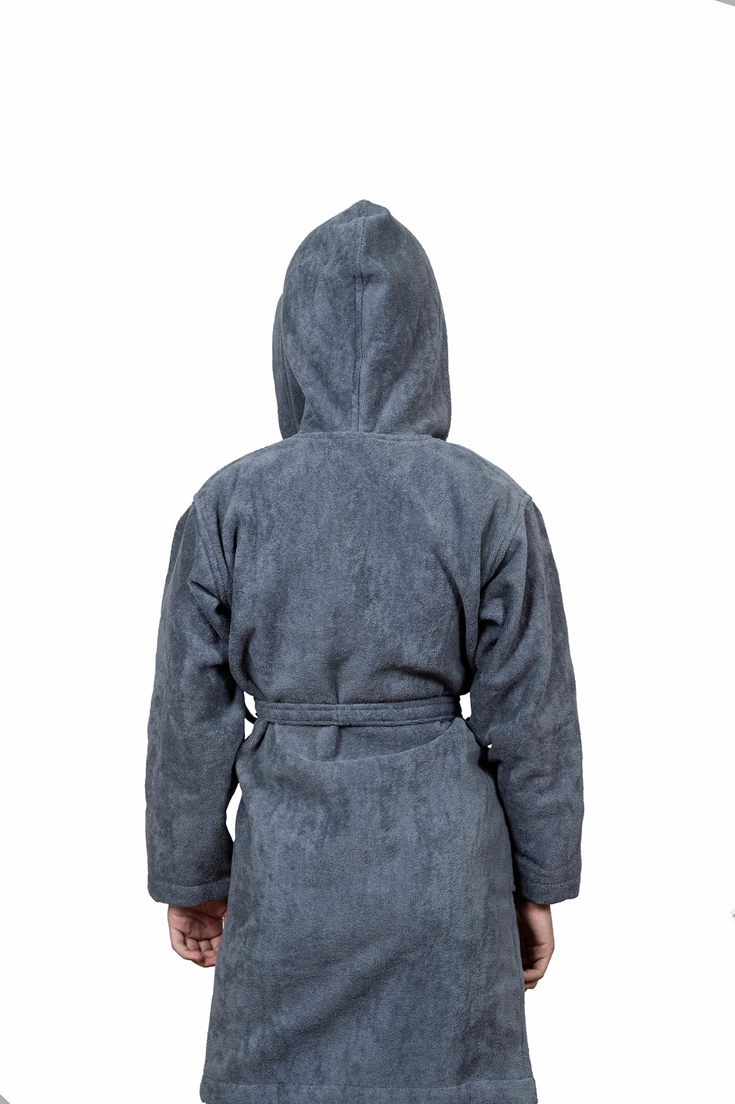 Kids Velour Bathrobe in Smoky Bullet