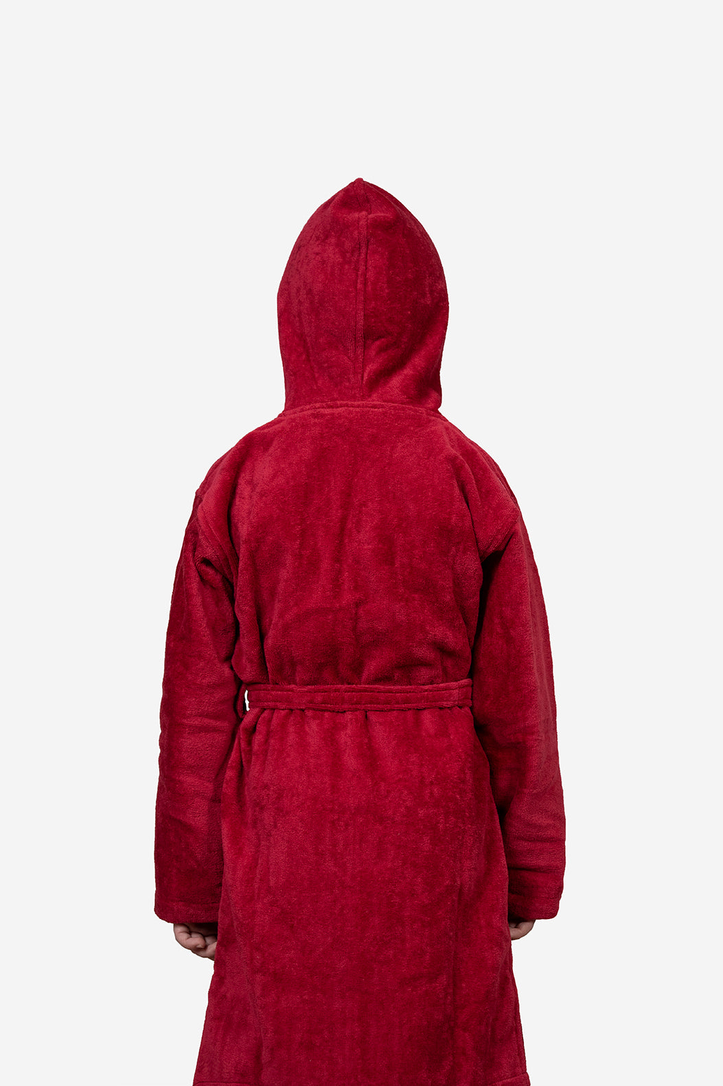 Kids Velour Bathrobe in Strawberry