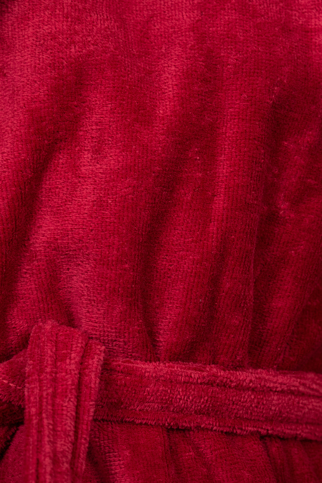 Kids Velour Bathrobe in Strawberry