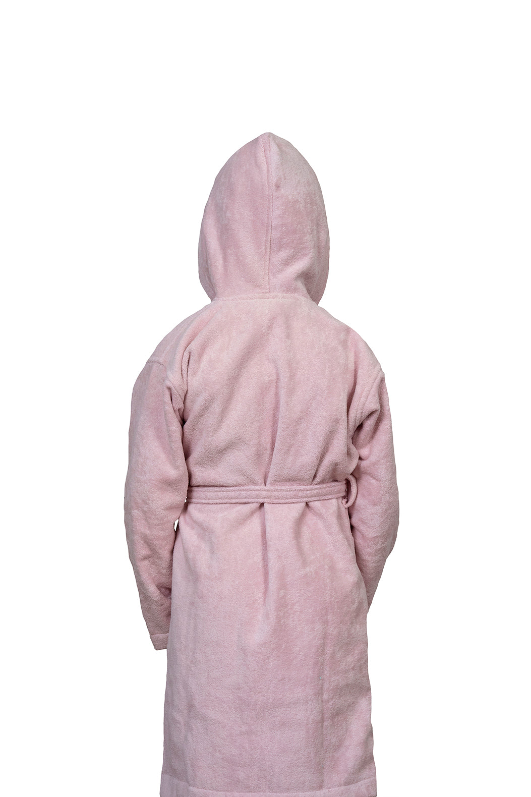 Kids Velour Bathrobe in Rosy