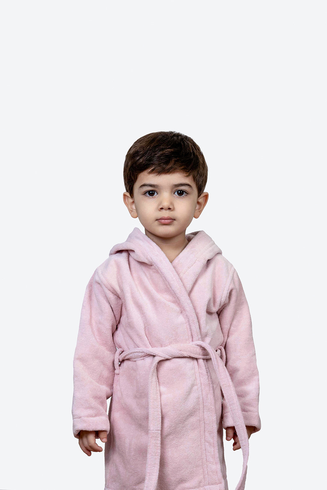 Kids Velour Bathrobe in Rosy