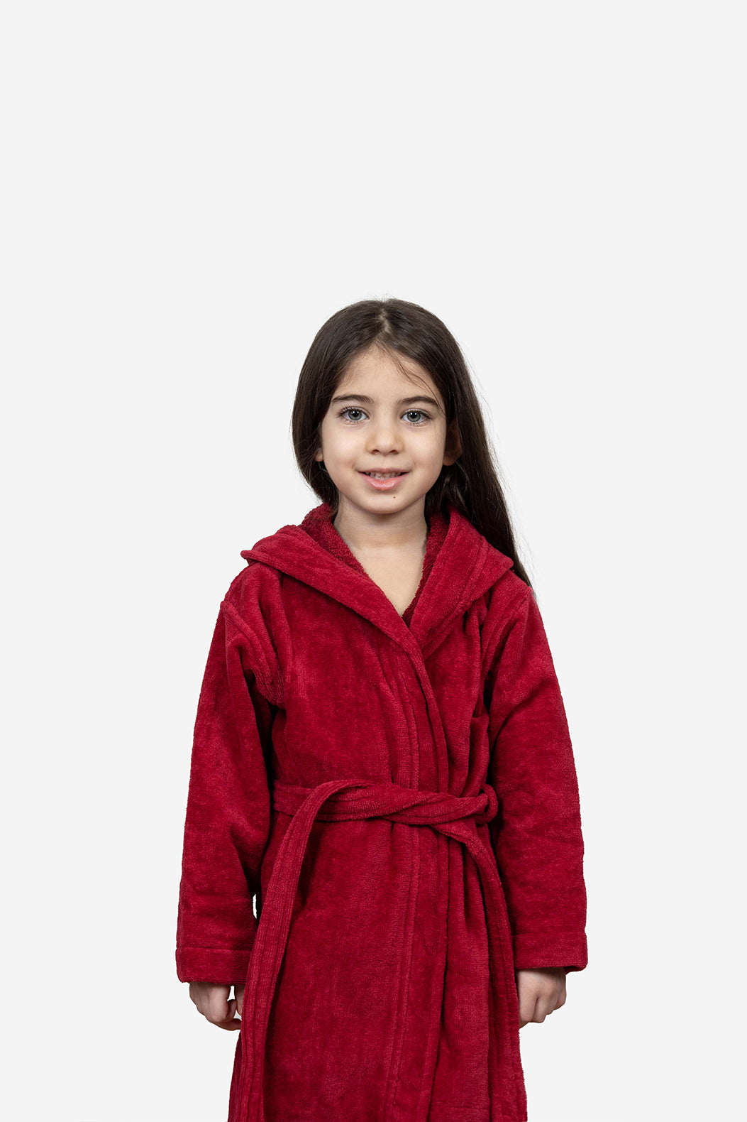 Kids Velour Bathrobe in Strawberry