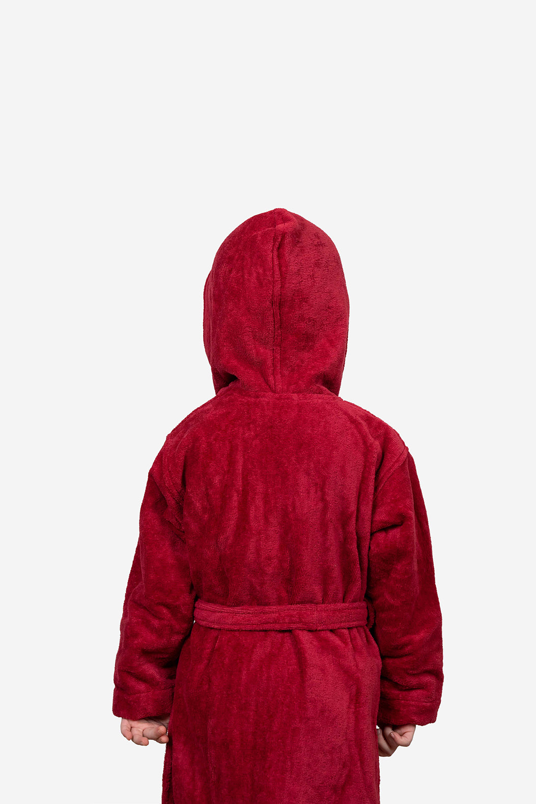Kids Velour Bathrobe in Strawberry