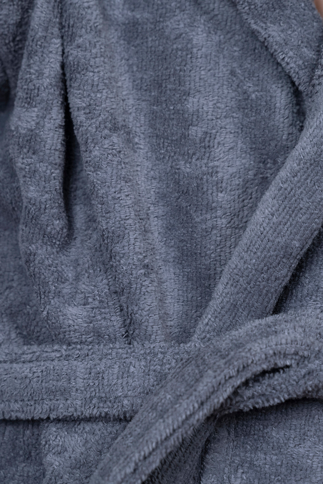 Kids Velour Bathrobe in Smoky Bullet