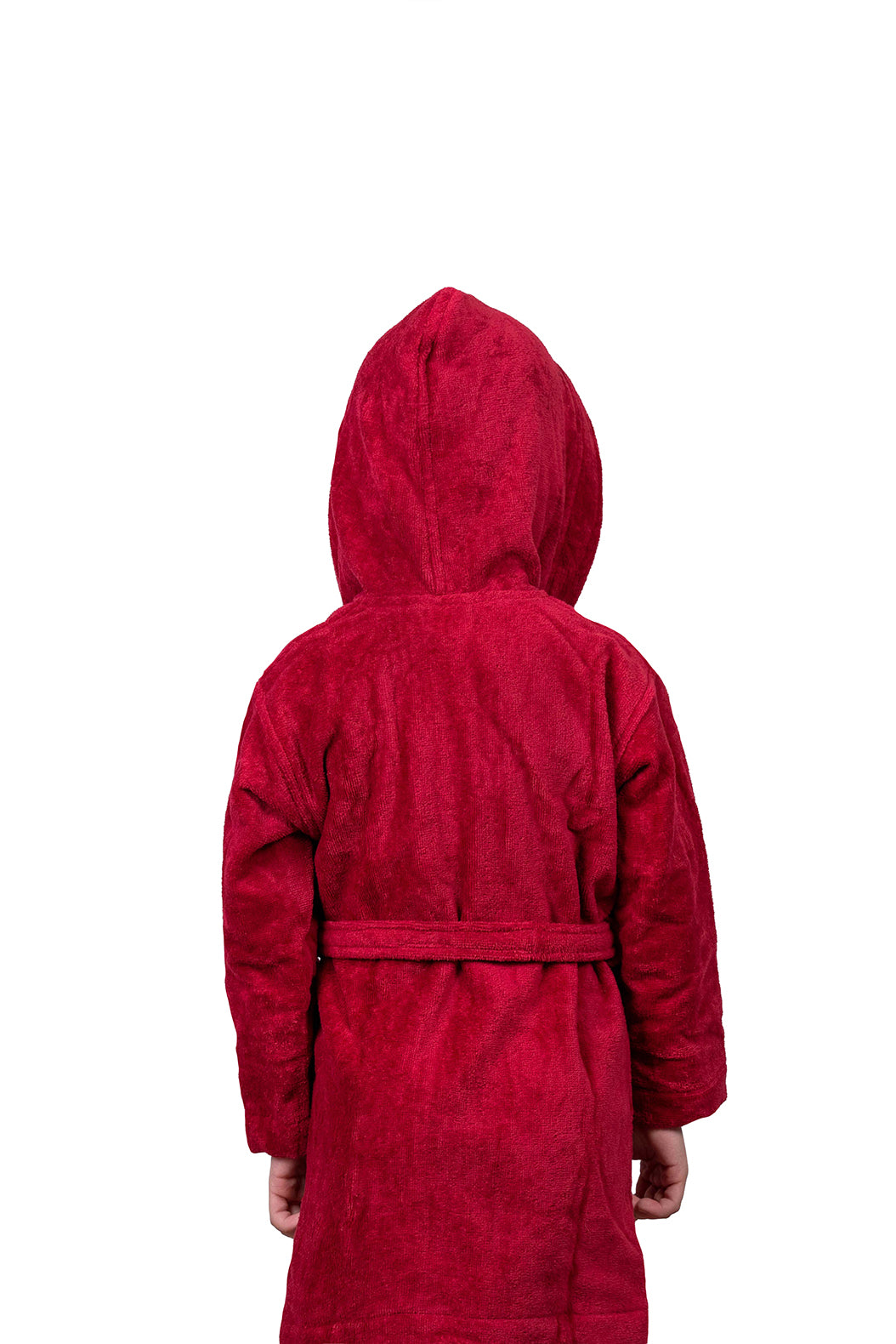 Kids Velour Bathrobe in Strawberry