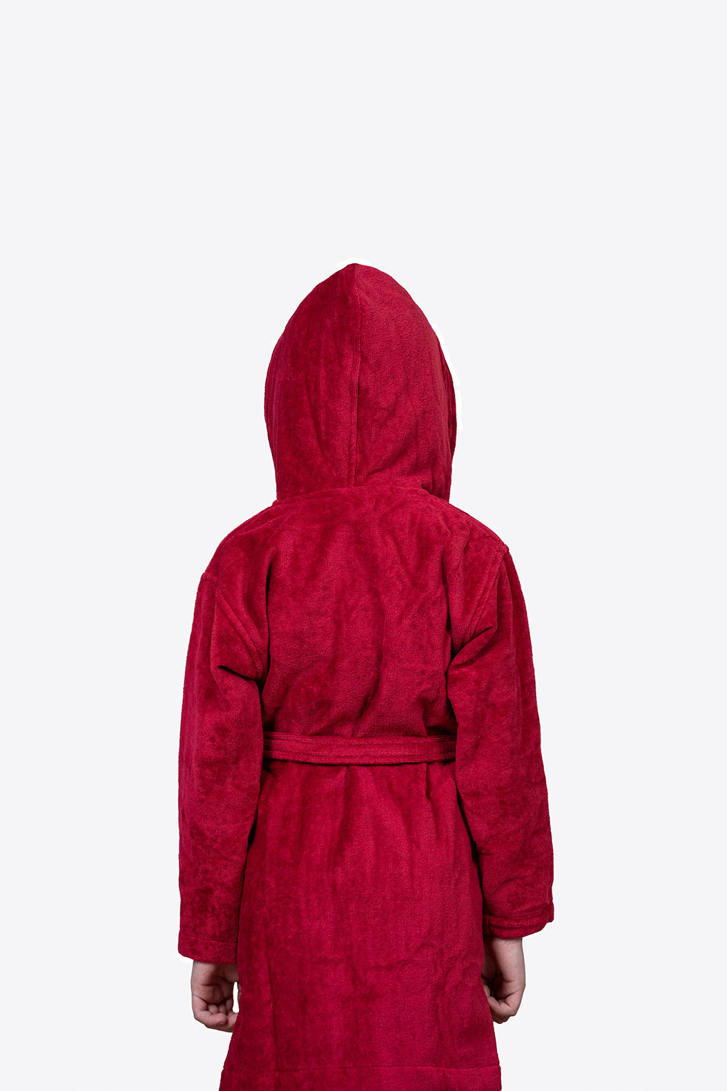Kids Velour Bathrobe in Strawberry