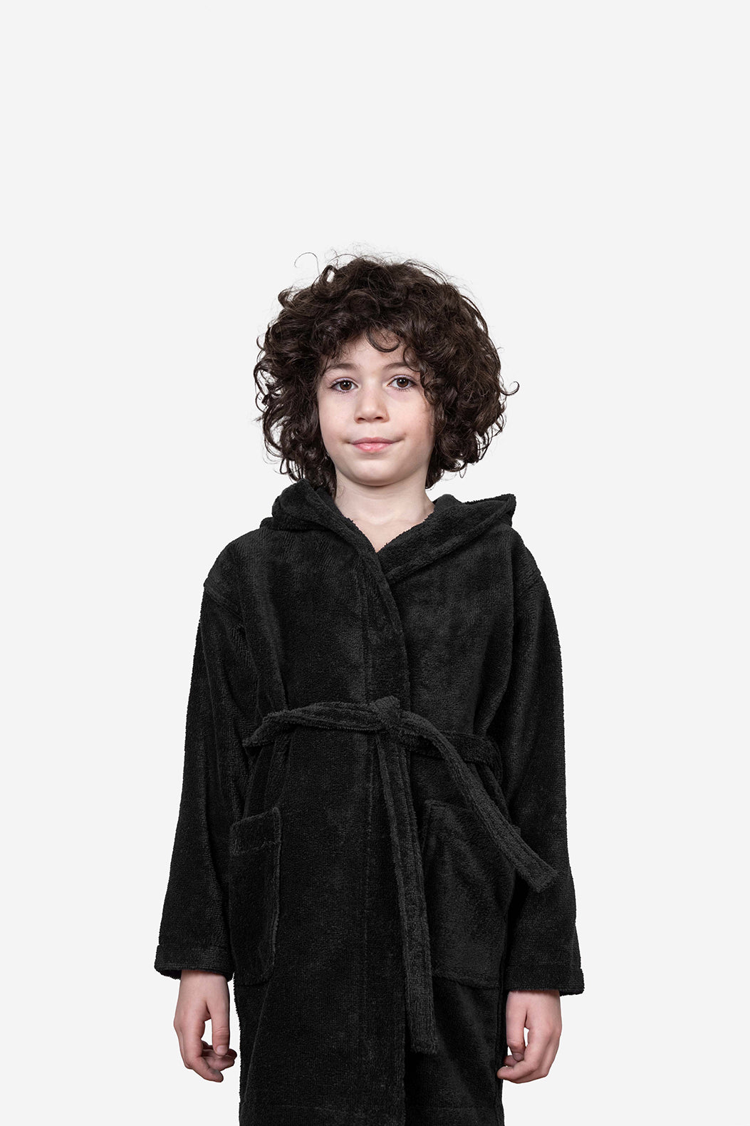 Kids Very Soft Bath Robe in Black
