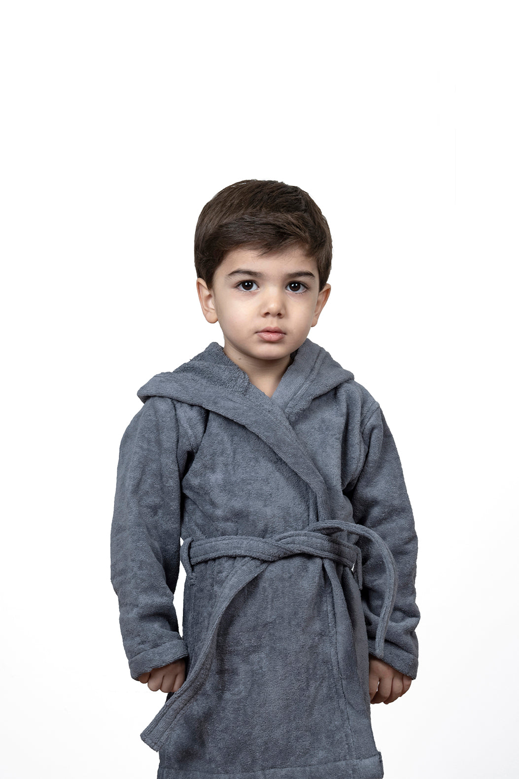 Kids Velour Bathrobe in Smoky Bullet