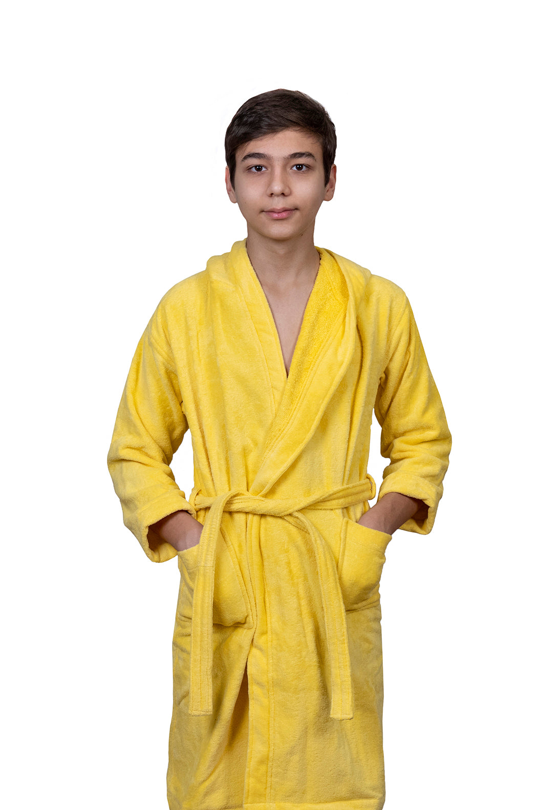 Kids Velour Bathrobe in Sunshine