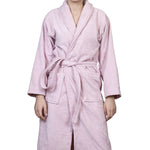 Adults Terry Velour Bathrobe in Rose Petal