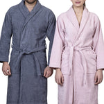 Adults Terry Velour Bathrobe in Rose Petal