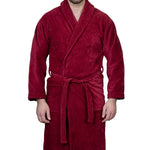 Adults Terry Velour Bathrobe in Rouge