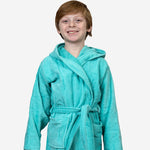 Kids Velour Bathrobe in Minty