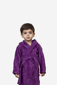 Kids Velour Bathrobe in Lilac