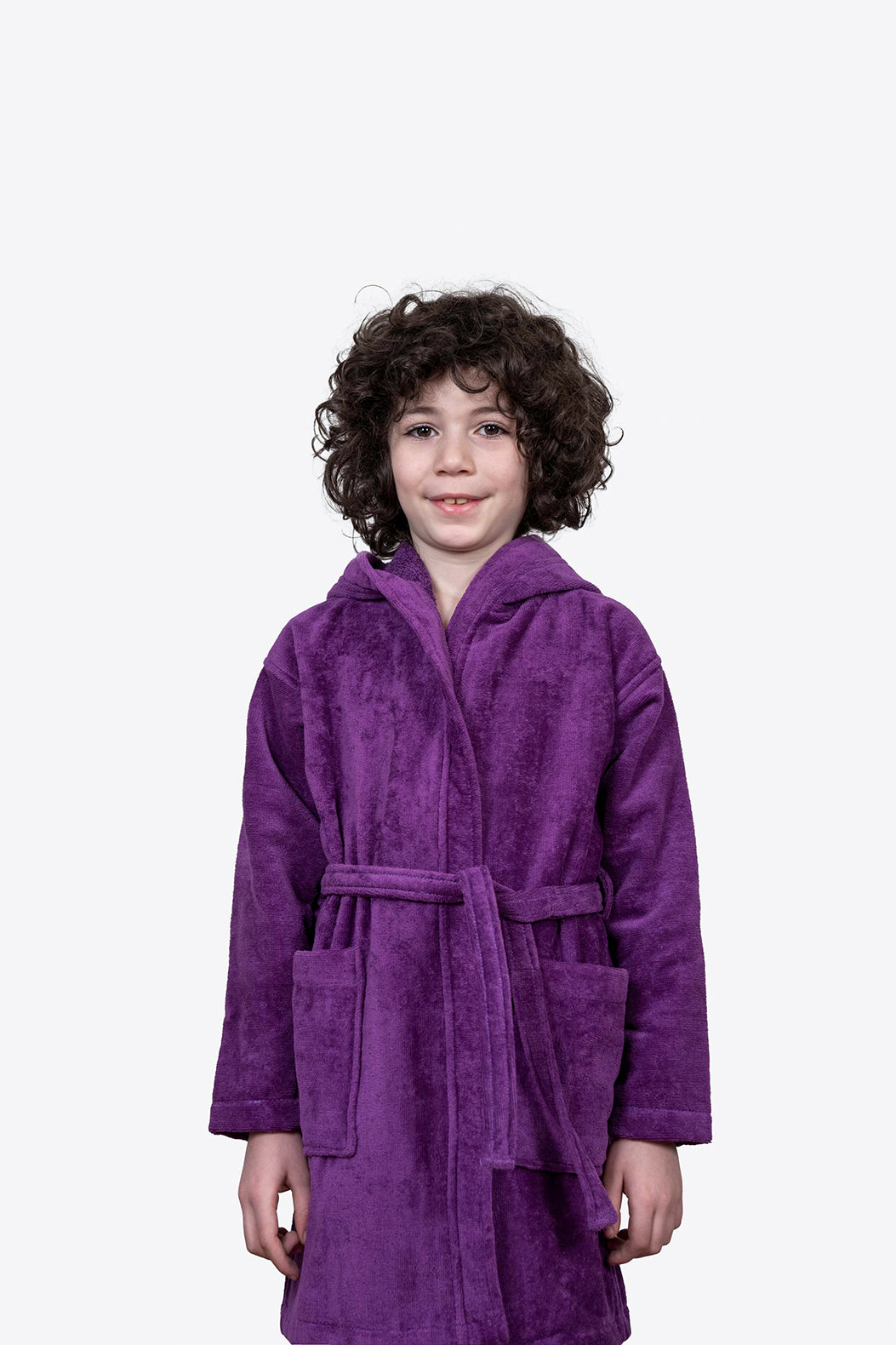 Kids Velour Bathrobe in Lilac