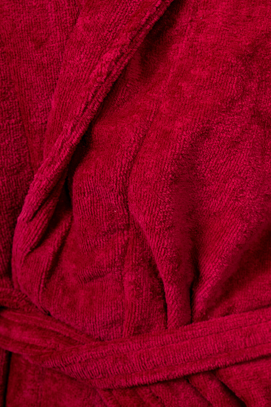 Adults Terry Velour Bathrobe in Rouge