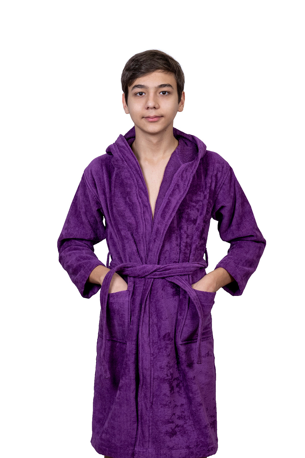 Kids Velour Bathrobe in Lilac