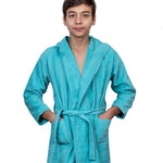 Kids Velour Bathrobe in Minty