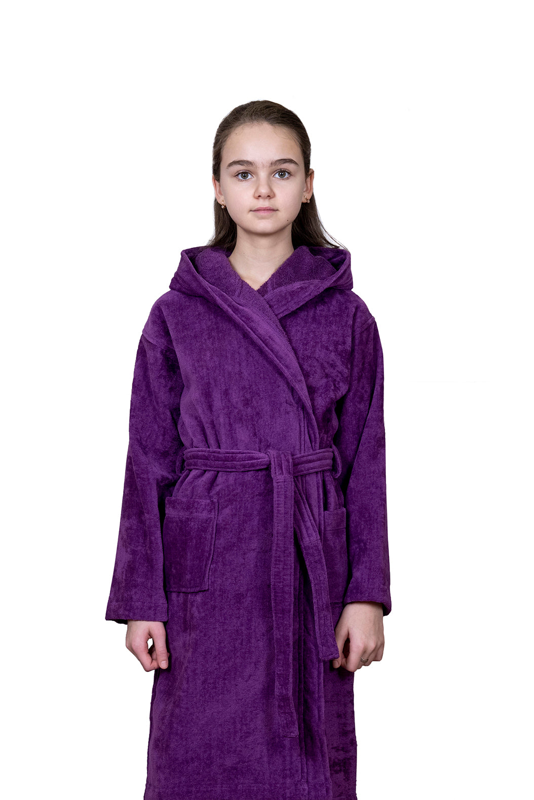 Kids Velour Bathrobe in Lilac